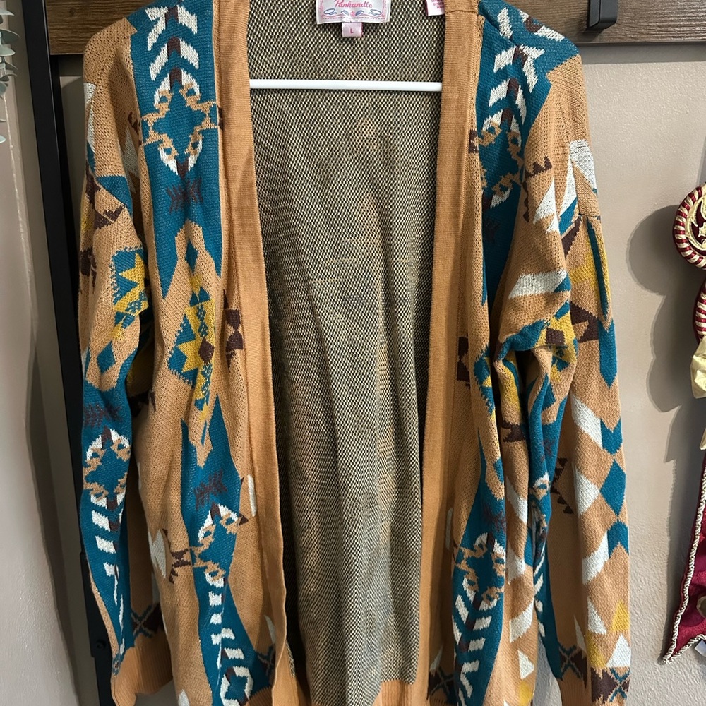 Chic Aztec Western Open Front Cardigan